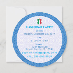 Italian Flag Angel Hanukkah Personalised Invitation