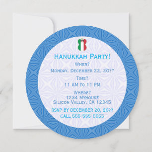 Italian Flag Angel Hanukkah Personalised Invitation