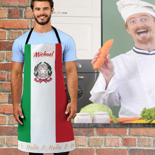Italian Flag apron, Italy, Italian Chefs kitchen Apron