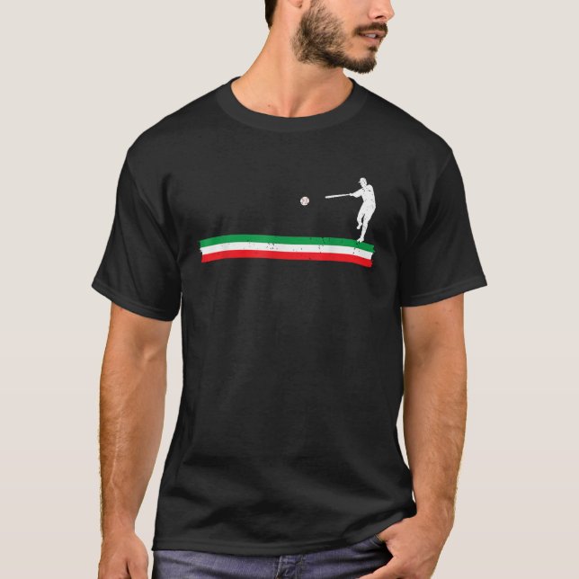 Italian Flag Baseball Player Coach Softball Team S T-Shirt (Front)