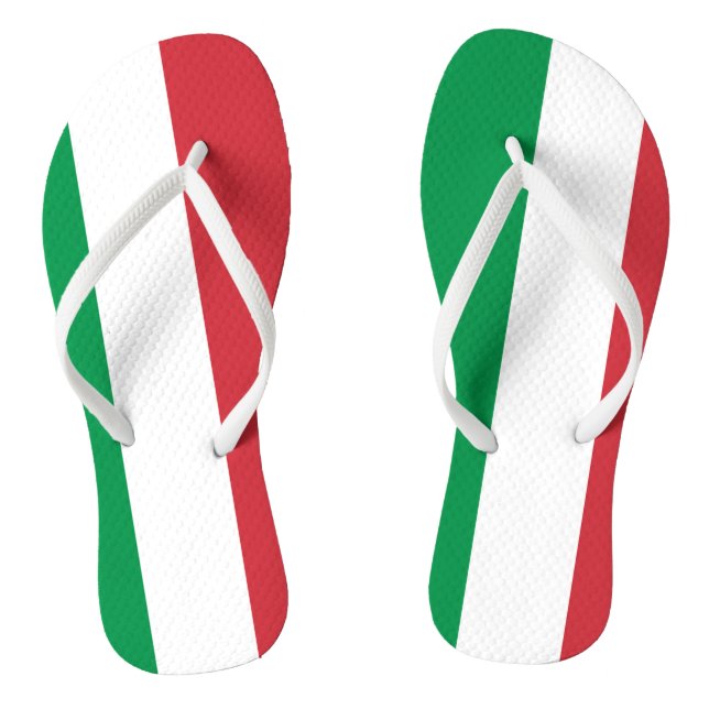 Italian flag beach flip flops for men and women (Footbed)