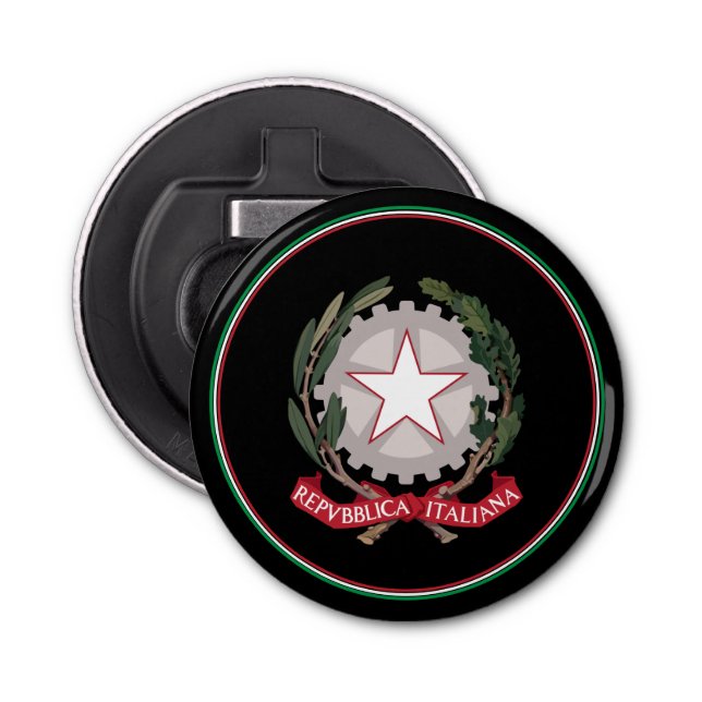Italian Flag Bottle Opener, Italy Emblem / Party Bottle Opener (Front)