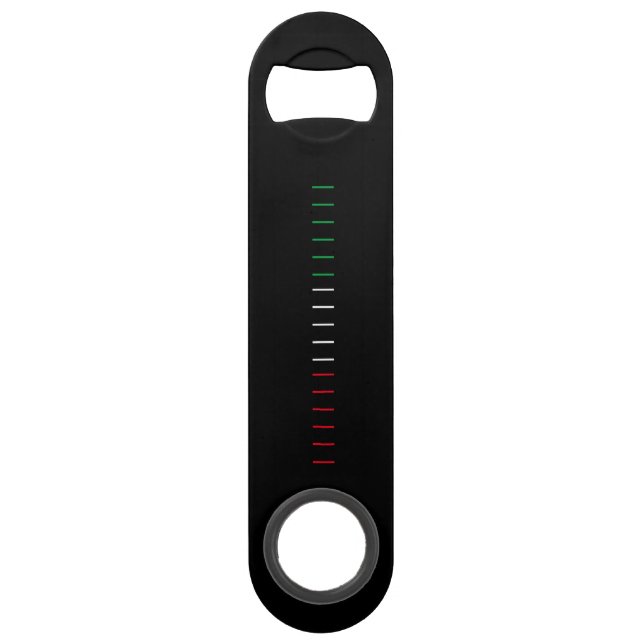 Italian flag bottle opener. Speed design. (Front)