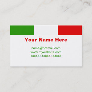 Italian Flag Business Card