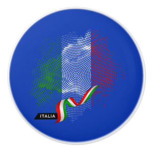 Italian flag ceramic knob