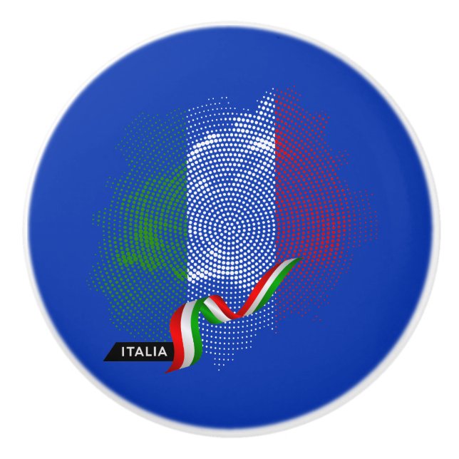Italian flag ceramic knob (Front)
