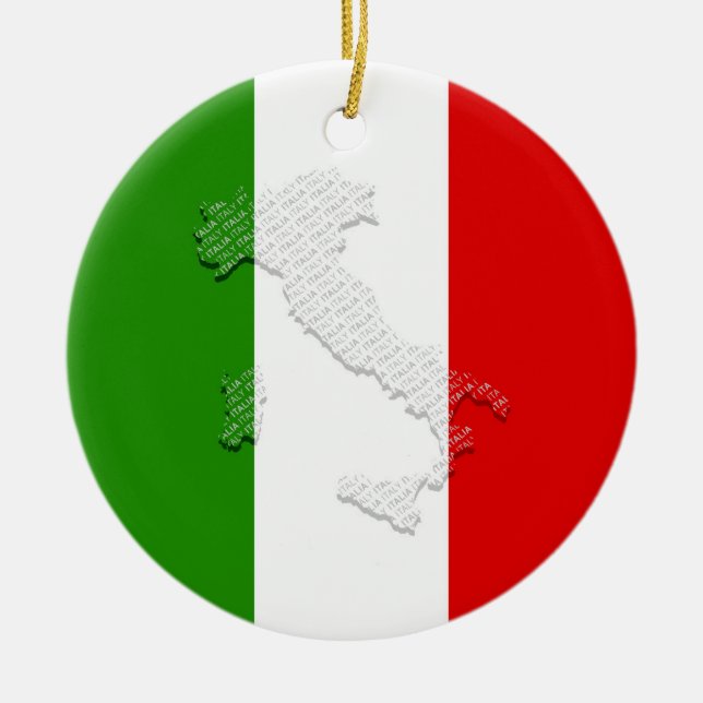 Italian flag ceramic ornament (Front)
