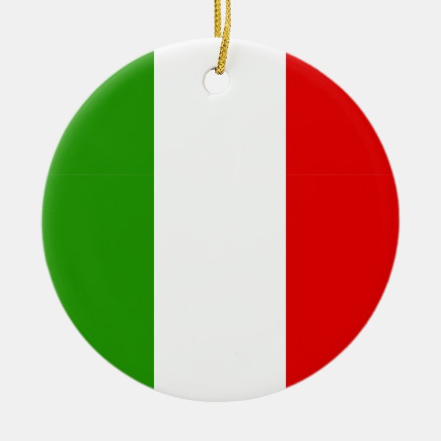 Italian Flag Ceramic Tree Decoration (Front)