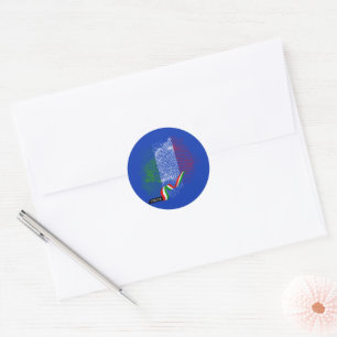 Italian flag classic round sticker