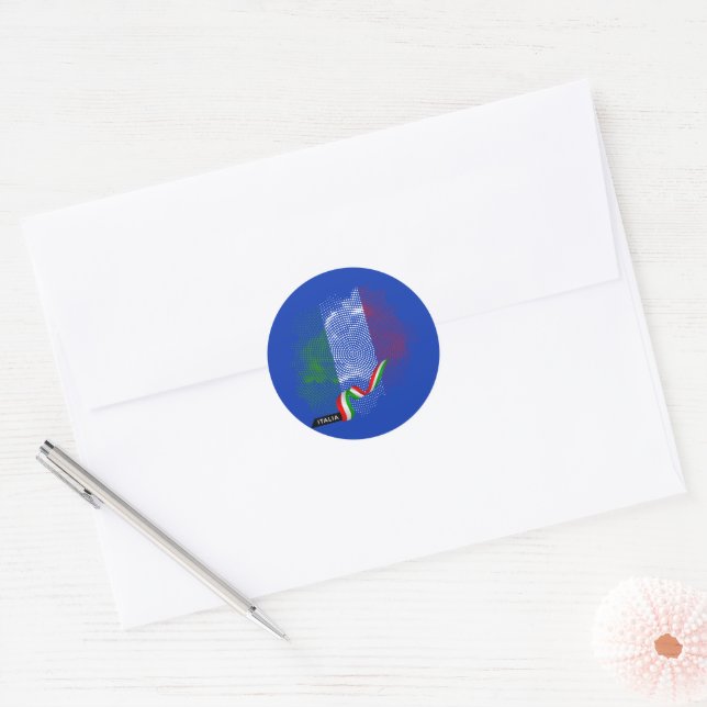 Italian flag classic round sticker (Envelope)
