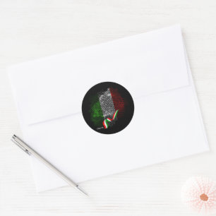 Italian flag classic round sticker