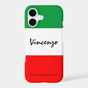 Italian Flag Colours Green White and Red with Name