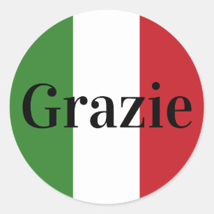 Italian Flag Colours Italy Green White Red Grazie Classic Round Sticker