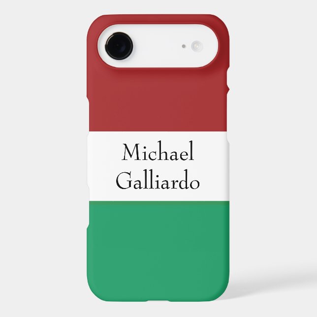 Italian Flag Colours Surname Name Custom  (Back)