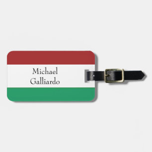 Italian Flag Colours Surname Name Custom Luggage Tag