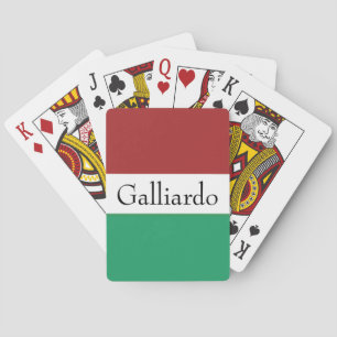 Italian Flag Colours Surname Name Custom Playing Cards