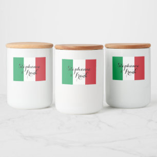 Italian Flag Colours Wedding Food Label