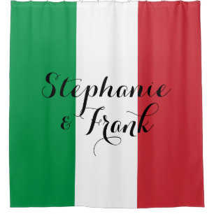 Italian Flag Colours Wedding Shower Curtain