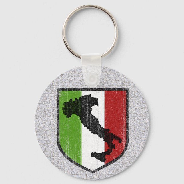 Italian Flag Crest Boot Mediaeval Key Ring (Front)