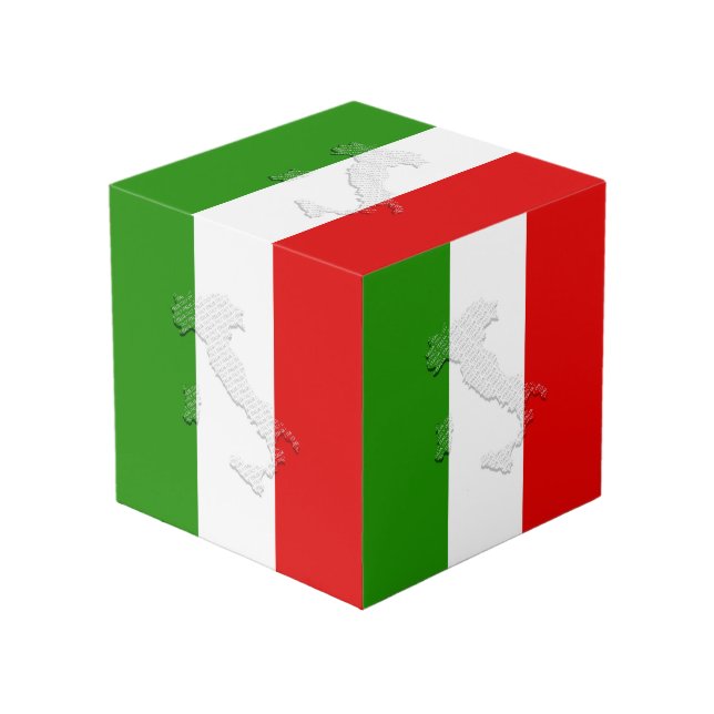 Italian flag cube (Front Angled)