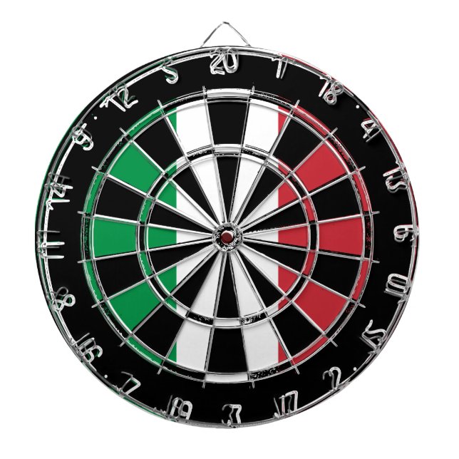 Italian flag dartboard design | Distressed look (Front)