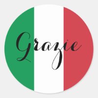 Italian Flag Elegant Calligraphy Grazie