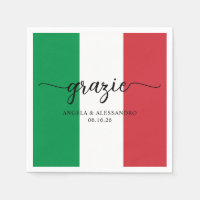 Italian Flag Elegant Calligraphy Grazie