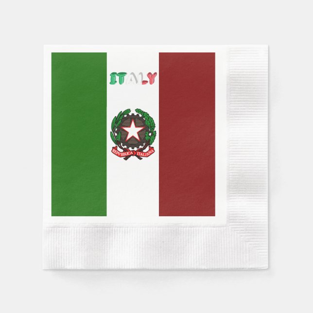 Italian flag-emblem napkin (Front)