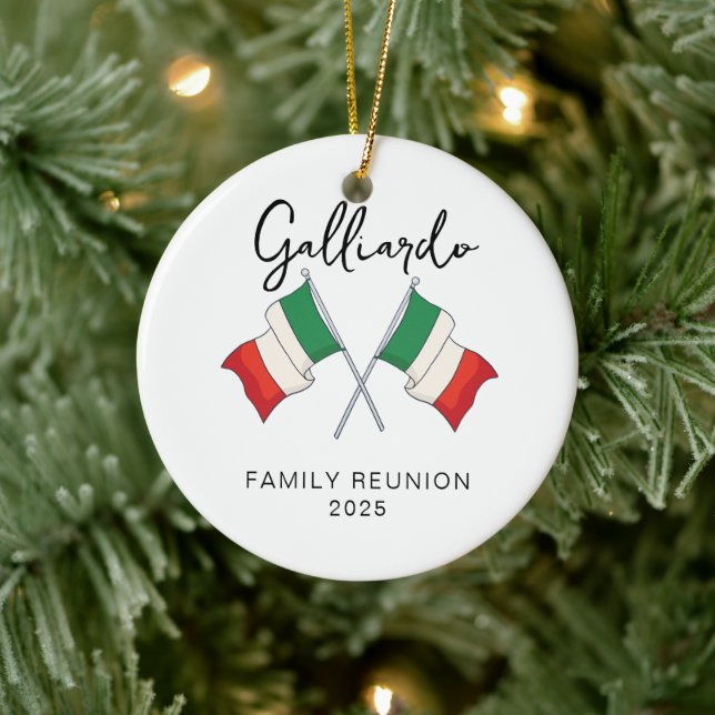 Italian Flag Family Reunion  Ceramic Ornament (Tree)