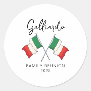 Italian Flag Family Reunion  Classic Round Sticker
