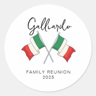 Italian Flag Family Reunion  Classic Round Sticker