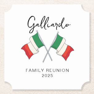 Italian Flag Family Reunion  Paper Coaster