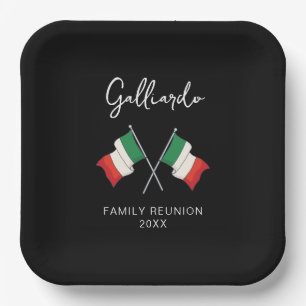 Italian Flag Family Reunion Paper Plate