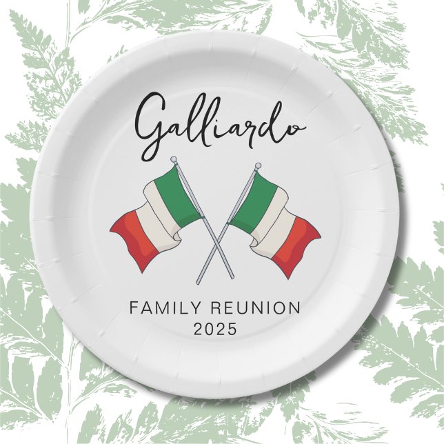 Italian Flag Family Reunion  Paper Plate (Creator Uploaded)
