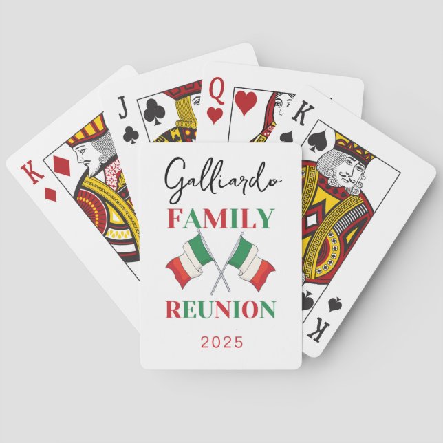 Italian Flag Family Reunion  Playing Cards (Back)