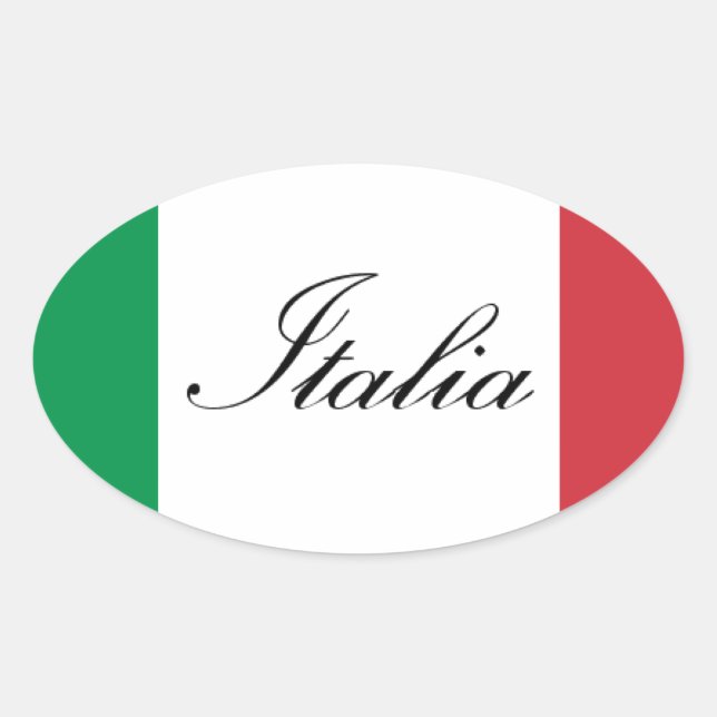 Italian Flag - Flag of Italy - Italia Oval Sticker (Front)