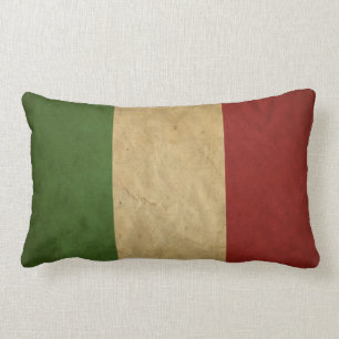 Italian Flag Grunge Colours Lumbar Cushion