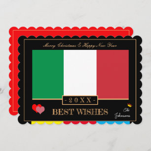 Italian Flag & Happy New Year/Best Wishes Card