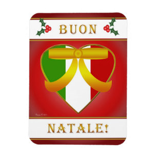 Italian Flag Heart Buon Natale (Christmas) Magnet