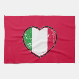 Italian Flag Heart Kitchen Towel