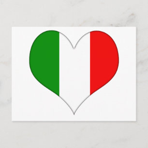 Italian Flag Heart Postcard