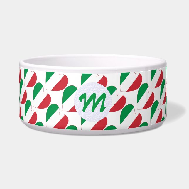 Italian Flag Heart Ruled and Personalised Pet (Front)