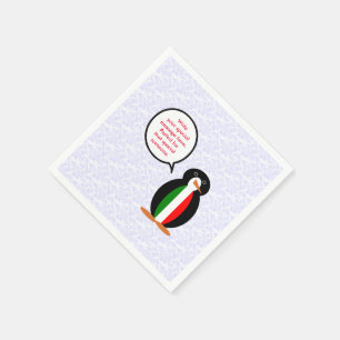 Italian Flag Holiday Ms. Penguin Talking Napkin