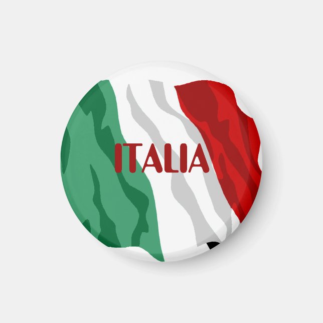 Italian Flag "Italia" Refrigerator Magnet (Front)