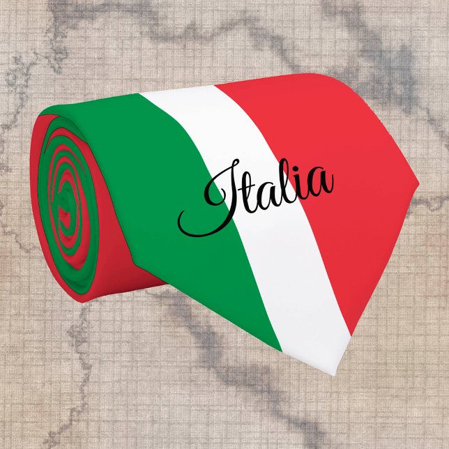 Italian Flag & Italy business, travel /sports fans Tie (Creator Uploaded)