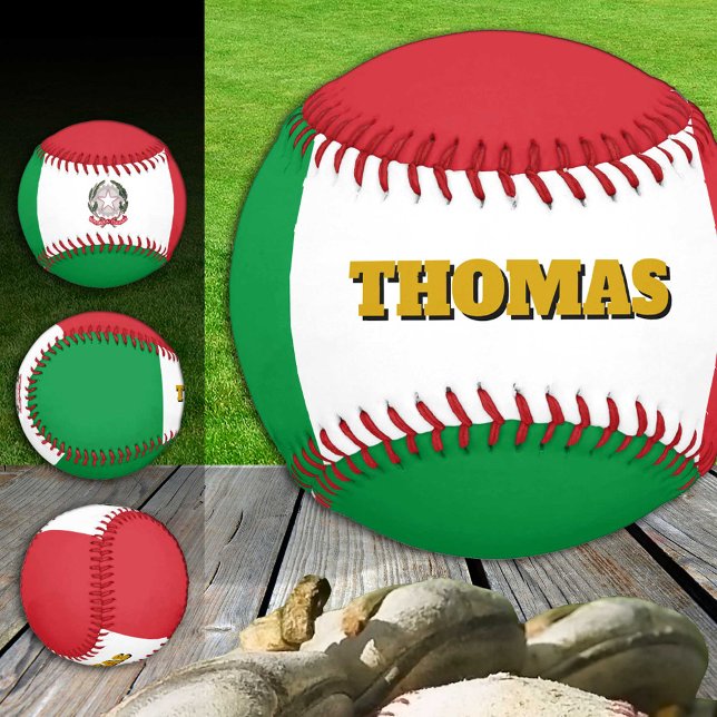Italian Flag, Italy, Monogram / Baseball Balls (Creator Uploaded)