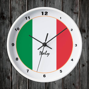 Italian Flag & Italy trendy fashion /design Round Clock