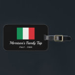 Italian Flag Italy Trip Custom Text Luggage Tag<br><div class="desc">Travelling to Italy with your family or a travel group? Then this luggage tag is perfect - design features the Italian flag and 2 lines of custom text. Add your family or group name, date of vacation or any custom text. Simple and classic - perfect for your Italian adventures and...</div>