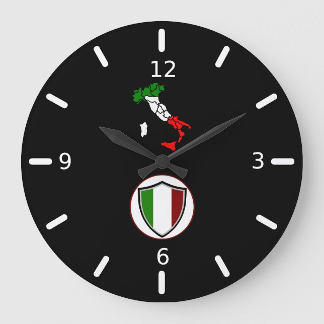 Italian flag large clock (Front)