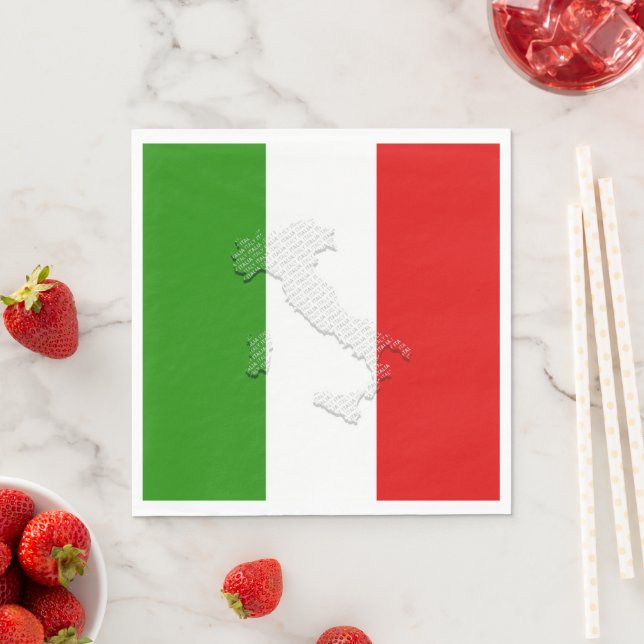 Italian flag napkin (Insitu)